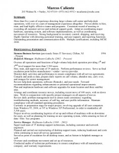 Help Desk Manager Sample Resume